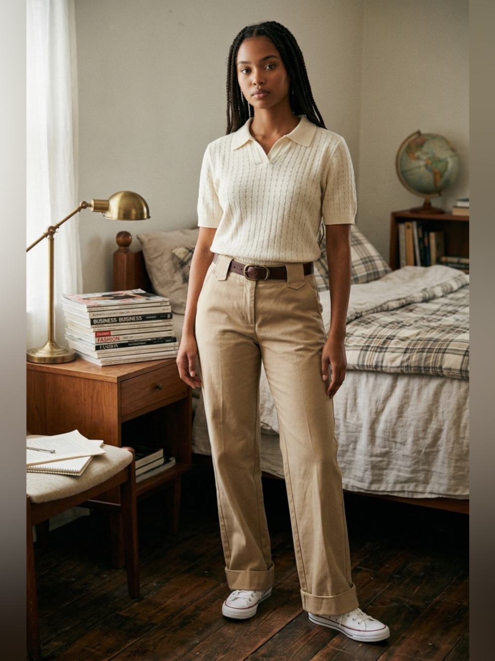 Vintage Inspired Khaki Trousers ✨ Classic Neutral High Waist Pants | Timeless